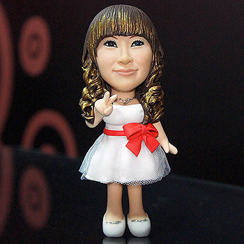 蝴蝶結白禮服公仔娃娃-女生公仔